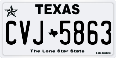 TX license plate CVJ5863