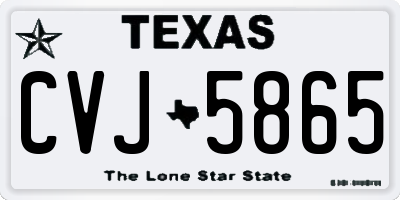 TX license plate CVJ5865