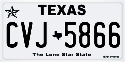 TX license plate CVJ5866
