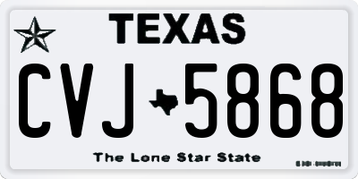 TX license plate CVJ5868