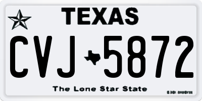 TX license plate CVJ5872