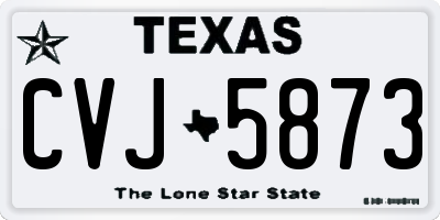 TX license plate CVJ5873