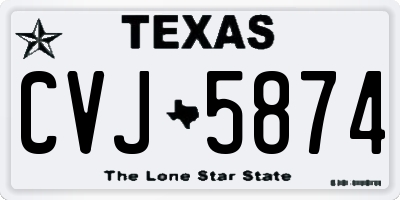 TX license plate CVJ5874