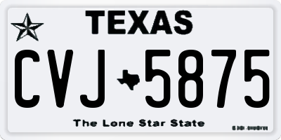 TX license plate CVJ5875