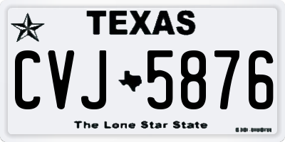 TX license plate CVJ5876