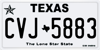 TX license plate CVJ5883