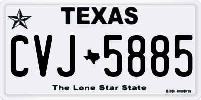 TX license plate CVJ5885