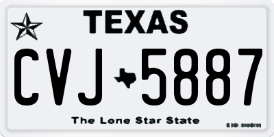 TX license plate CVJ5887