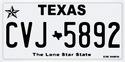 TX license plate CVJ5892