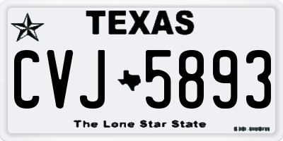 TX license plate CVJ5893