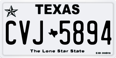 TX license plate CVJ5894