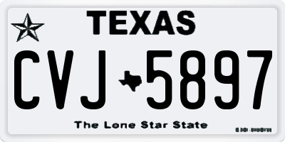 TX license plate CVJ5897
