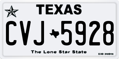 TX license plate CVJ5928