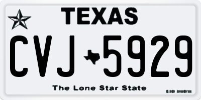 TX license plate CVJ5929