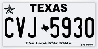 TX license plate CVJ5930