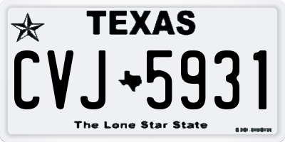 TX license plate CVJ5931