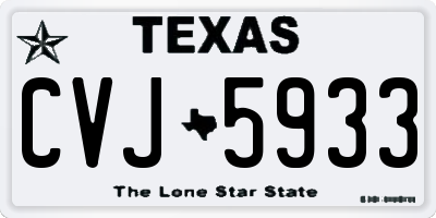 TX license plate CVJ5933