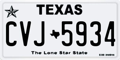 TX license plate CVJ5934