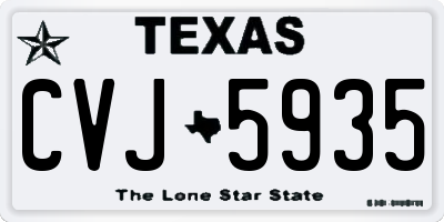 TX license plate CVJ5935