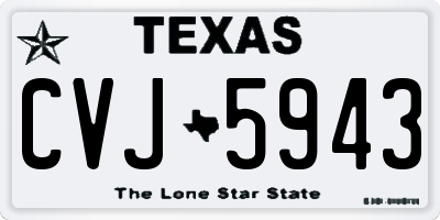 TX license plate CVJ5943