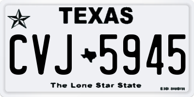 TX license plate CVJ5945