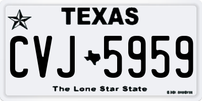 TX license plate CVJ5959