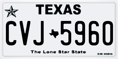 TX license plate CVJ5960