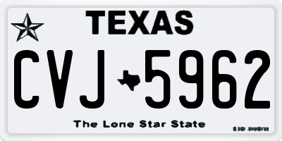 TX license plate CVJ5962