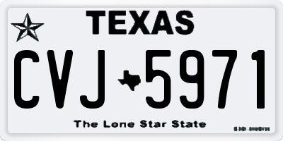 TX license plate CVJ5971