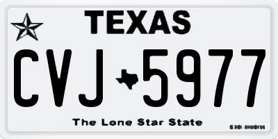 TX license plate CVJ5977