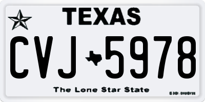 TX license plate CVJ5978