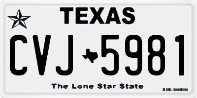 TX license plate CVJ5981