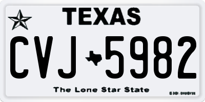 TX license plate CVJ5982