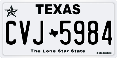 TX license plate CVJ5984
