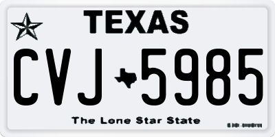 TX license plate CVJ5985