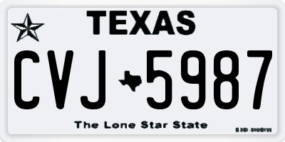TX license plate CVJ5987