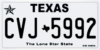 TX license plate CVJ5992