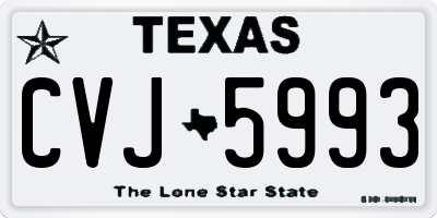 TX license plate CVJ5993