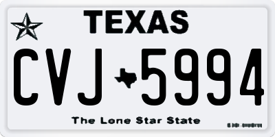 TX license plate CVJ5994