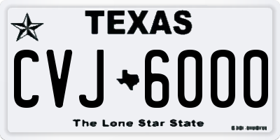 TX license plate CVJ6000