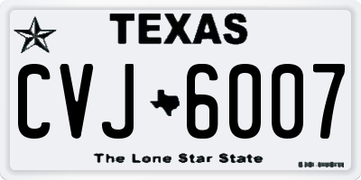 TX license plate CVJ6007