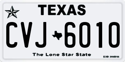 TX license plate CVJ6010