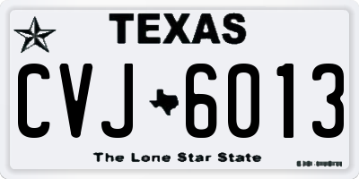 TX license plate CVJ6013