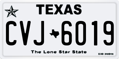 TX license plate CVJ6019