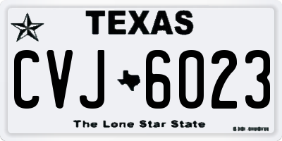 TX license plate CVJ6023