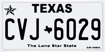 TX license plate CVJ6029