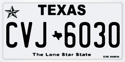 TX license plate CVJ6030