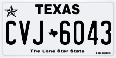 TX license plate CVJ6043