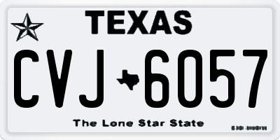 TX license plate CVJ6057