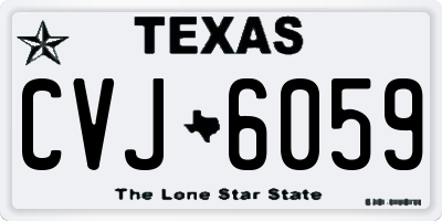 TX license plate CVJ6059